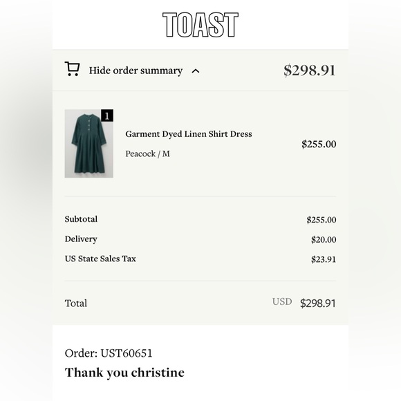 Toast UK Garment Died Linen Shirtdress Size M color Peacock - Picture 9 of 10